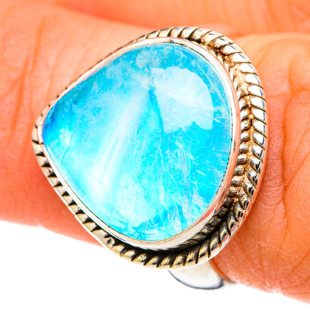 Rainbow Moonstone Rings handcrafted by Anasilvercos - RING101129