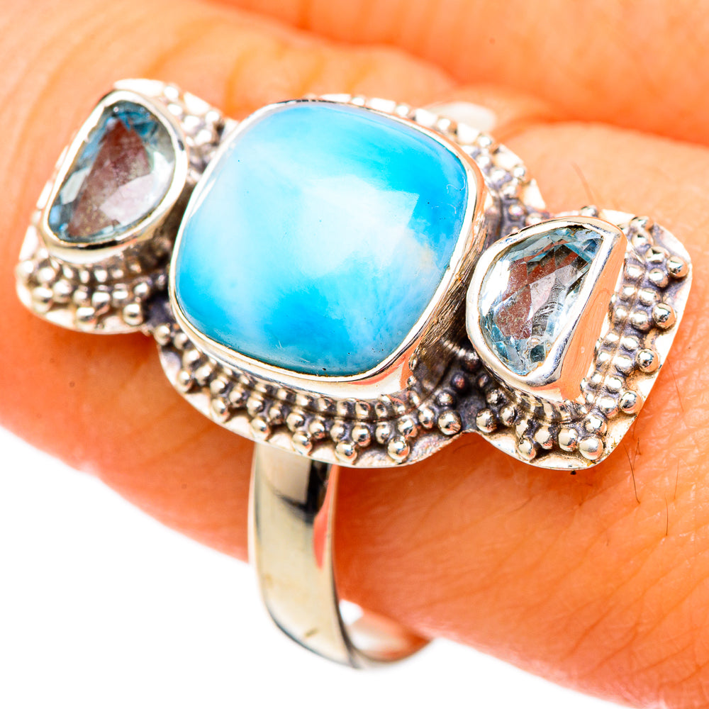 Larimar Rings handcrafted by Anasilvercos - RING101131