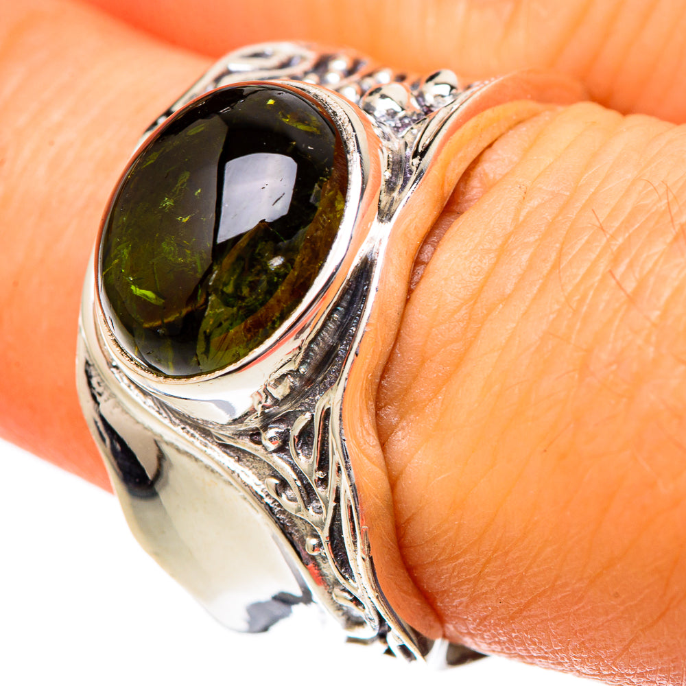 Green Tourmaline Rings handcrafted by Anasilvercos - RING101132