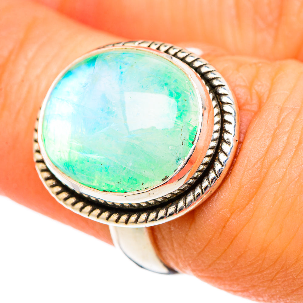 Green Moonstone Rings handcrafted by Anasilvercos - RING101133