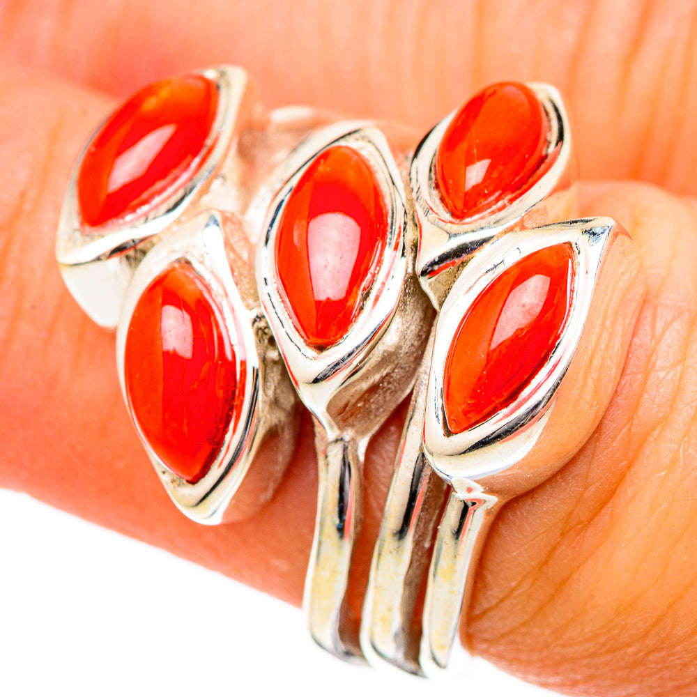 Mediterranean Red Coral Rings handcrafted by Anasilvercos - RING101138