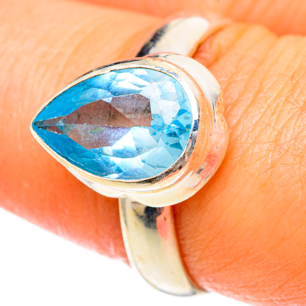 Blue Topaz Rings handcrafted by Anasilvercos - RING101143