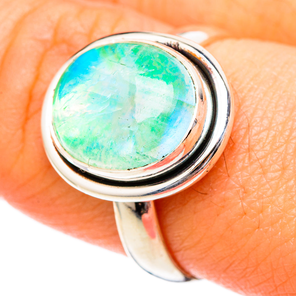 Green Moonstone Rings handcrafted by Anasilvercos - RING101149