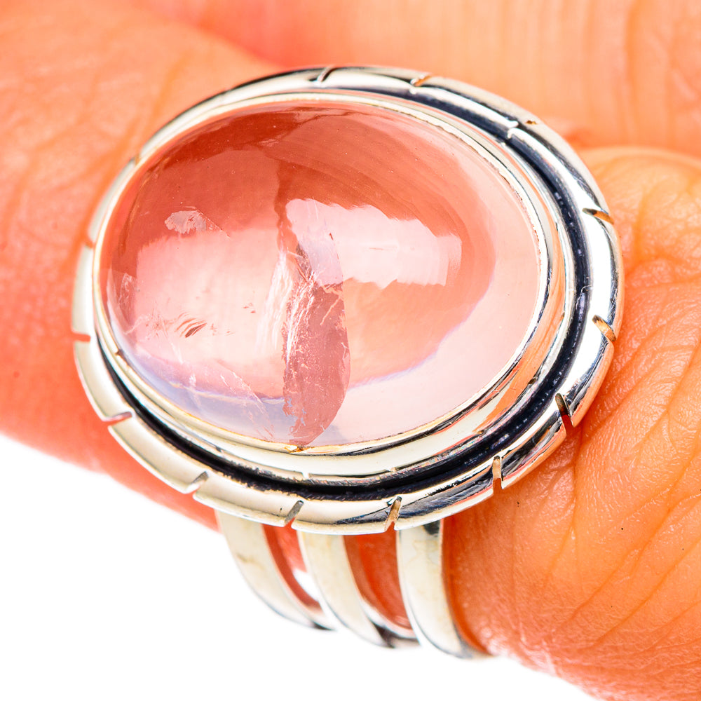 Rose Quartz Rings handcrafted by Anasilvercos - RING101151