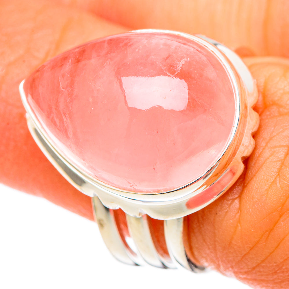 Rose Quartz Rings handcrafted by Anasilvercos - RING101166