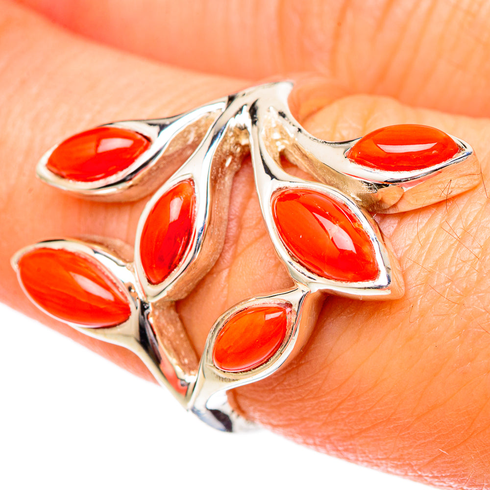 Mediterranean Red Coral Rings handcrafted by Anasilvercos - RING101169
