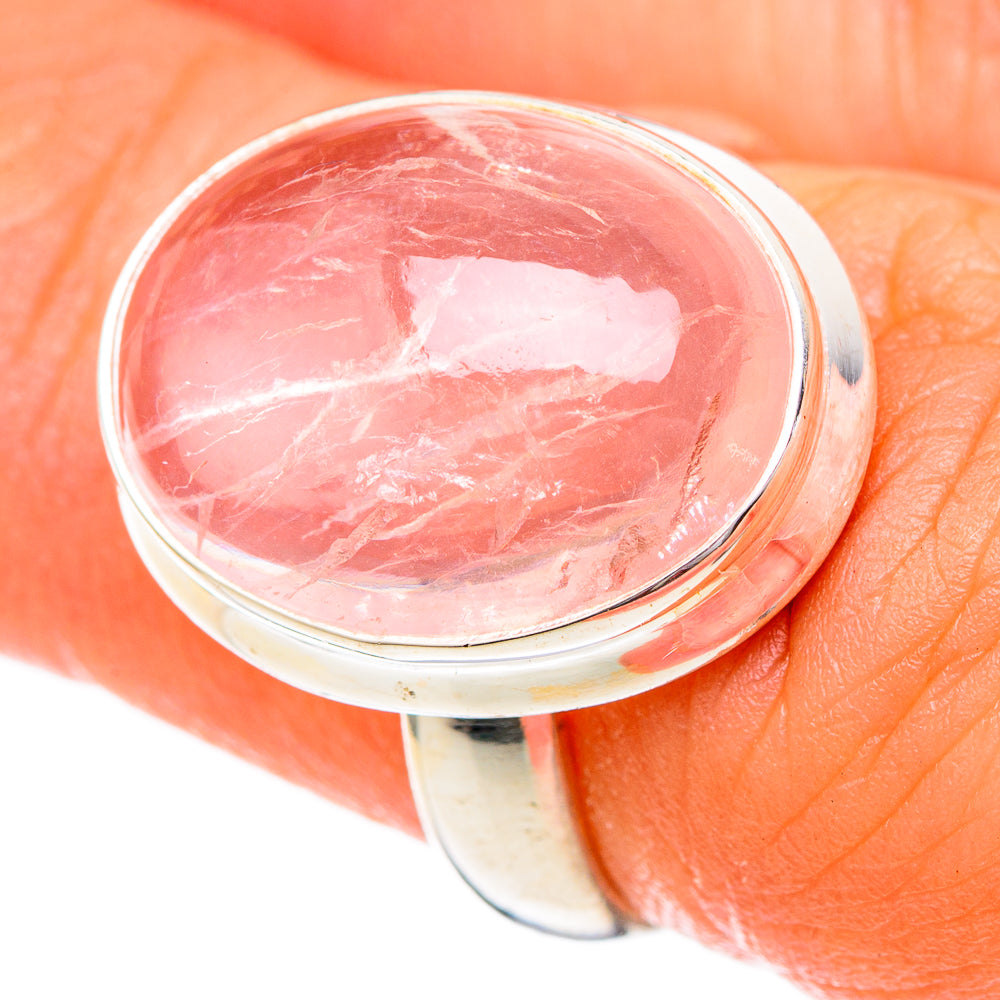 Rose Quartz Rings handcrafted by Anasilvercos - RING101181