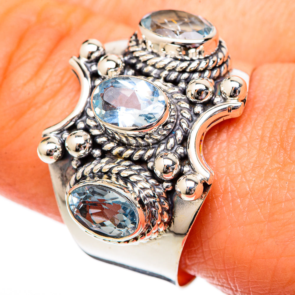 Blue Topaz Rings handcrafted by Anasilvercos - RING101186