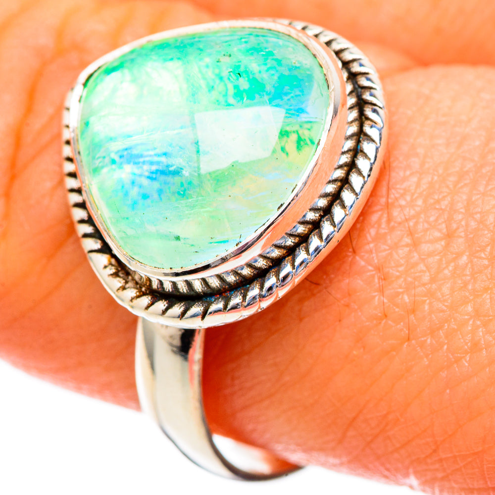 Green Moonstone Rings handcrafted by Anasilvercos - RING101191