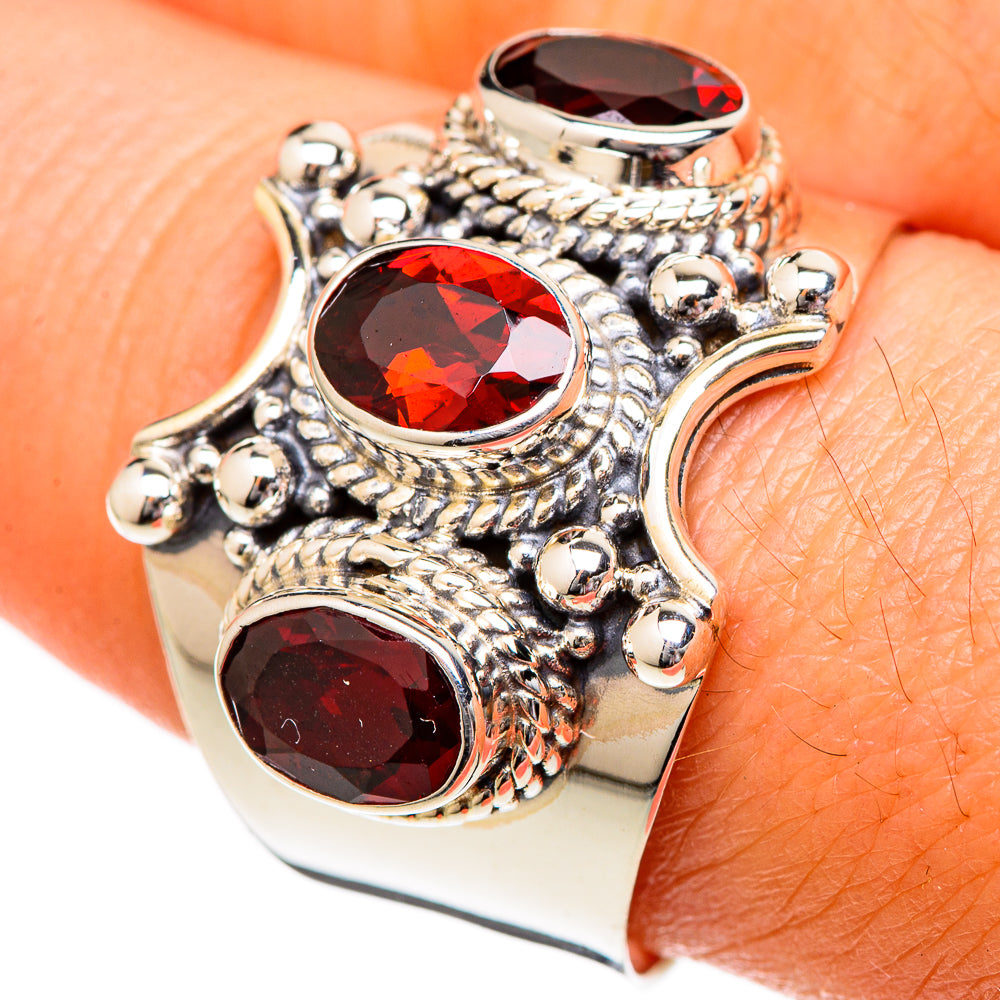 Garnet Rings handcrafted by Anasilvercos - RING101196