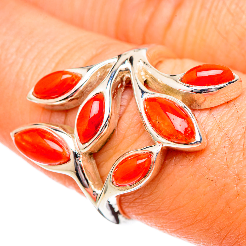 Mediterranean Red Coral Rings handcrafted by Anasilvercos - RING101197