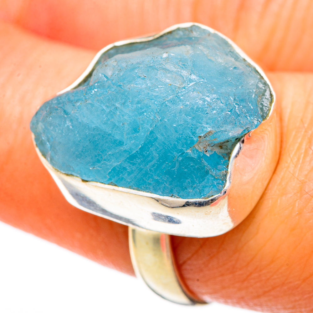 Aquamarine Rings handcrafted by Anasilvercos - RING101203