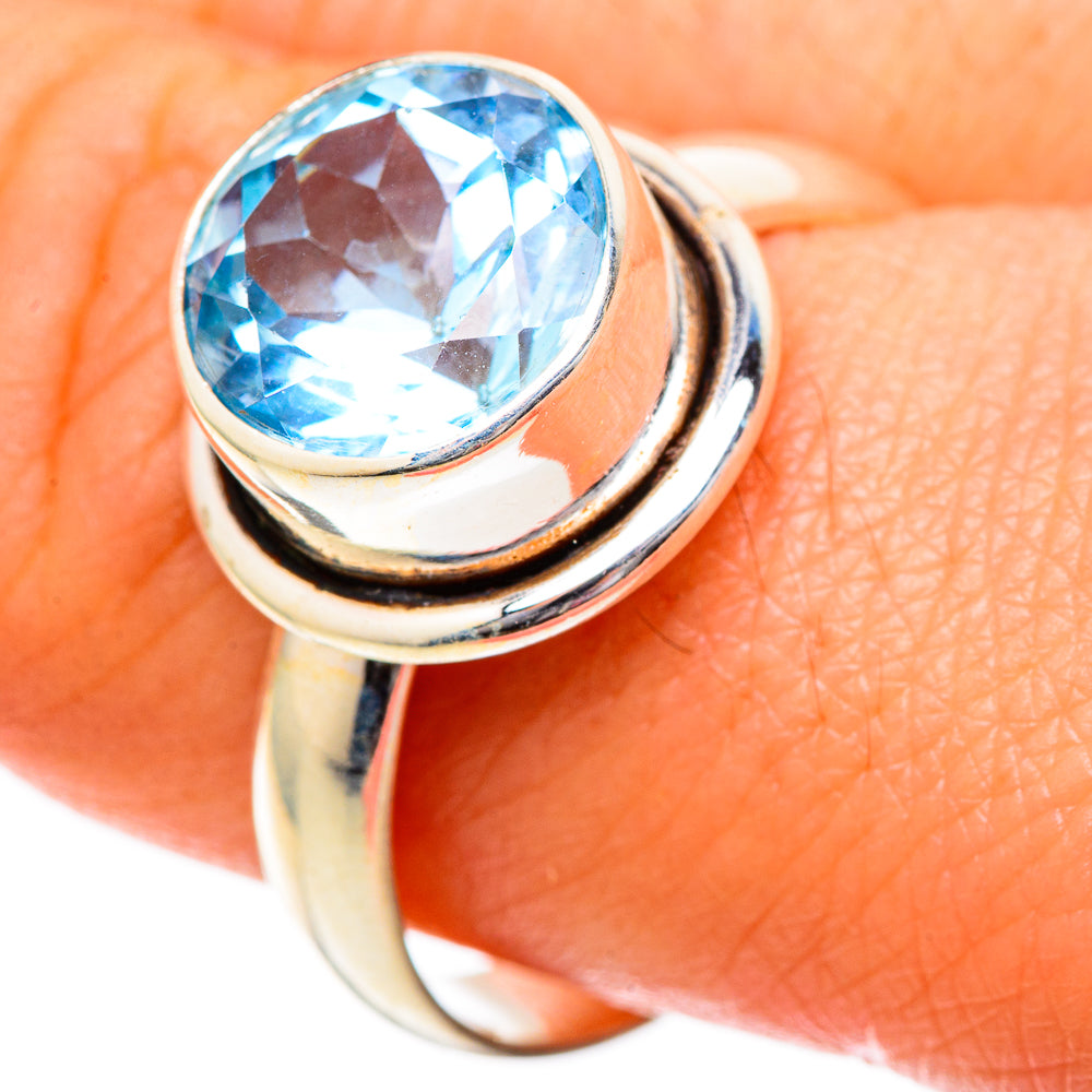 Blue Topaz Rings handcrafted by Anasilvercos - RING101204