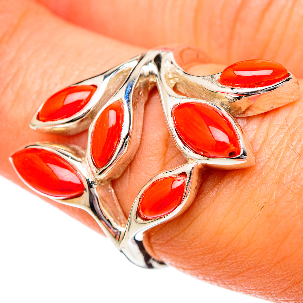 Mediterranean Red Coral Rings handcrafted by Anasilvercos - RING101210