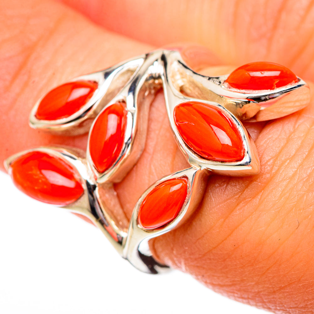 Mediterranean Red Coral Rings handcrafted by Anasilvercos - RING101221
