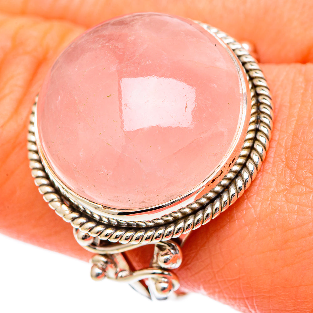 Rose Quartz Rings handcrafted by Anasilvercos - RING101248