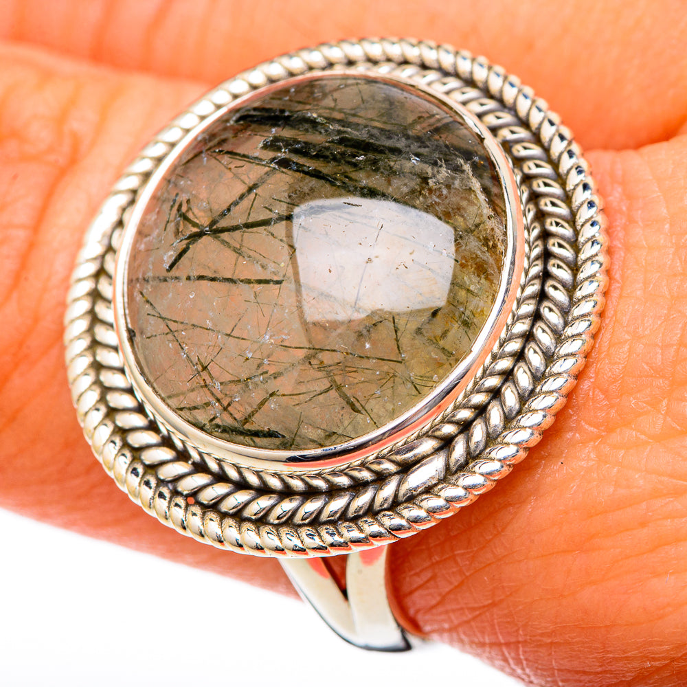 Tourmalinated Quartz Rings handcrafted by Anasilvercos - RING101251