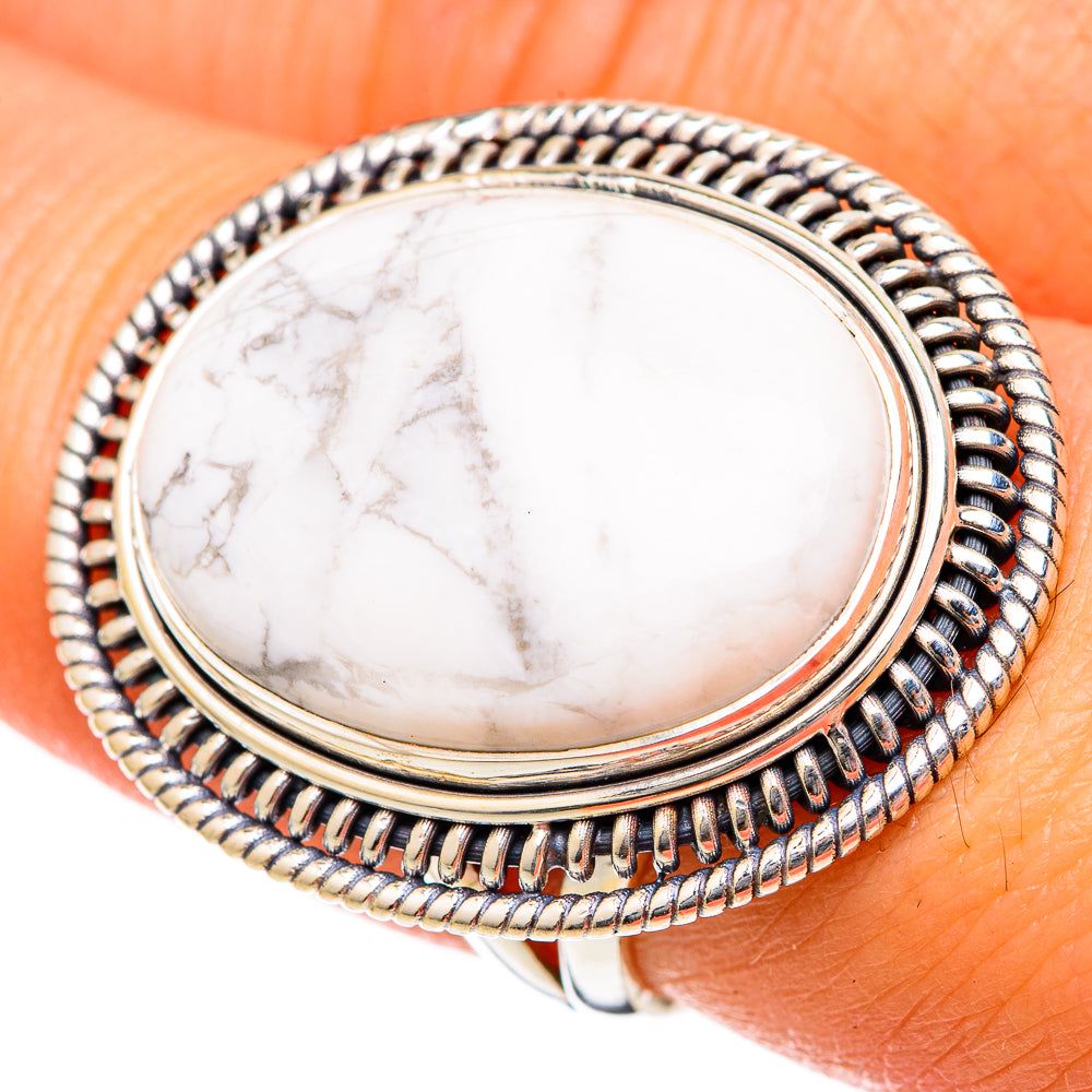 Howlite Rings handcrafted by Anasilvercos - RING101253