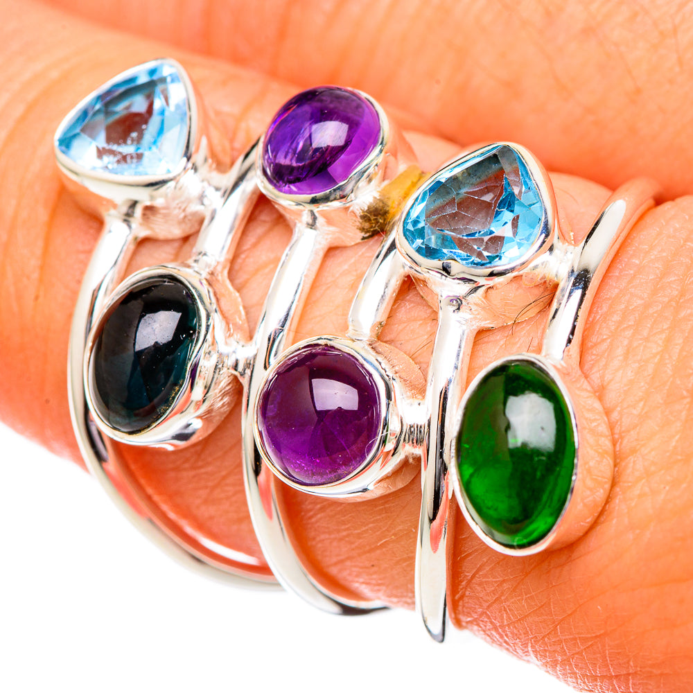 Green Tourmaline Rings handcrafted by Anasilvercos - RING101254