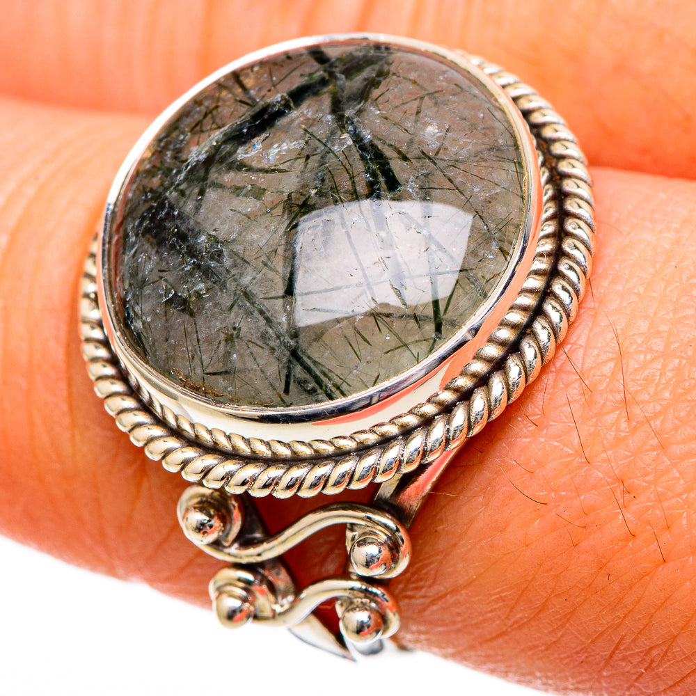 Tourmalinated Quartz Rings handcrafted by Anasilvercos - RING101271