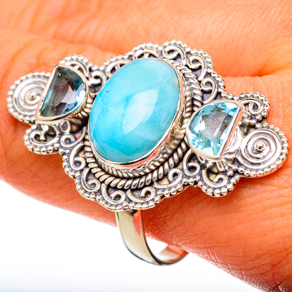 Larimar Rings handcrafted by Anasilvercos - RING101277