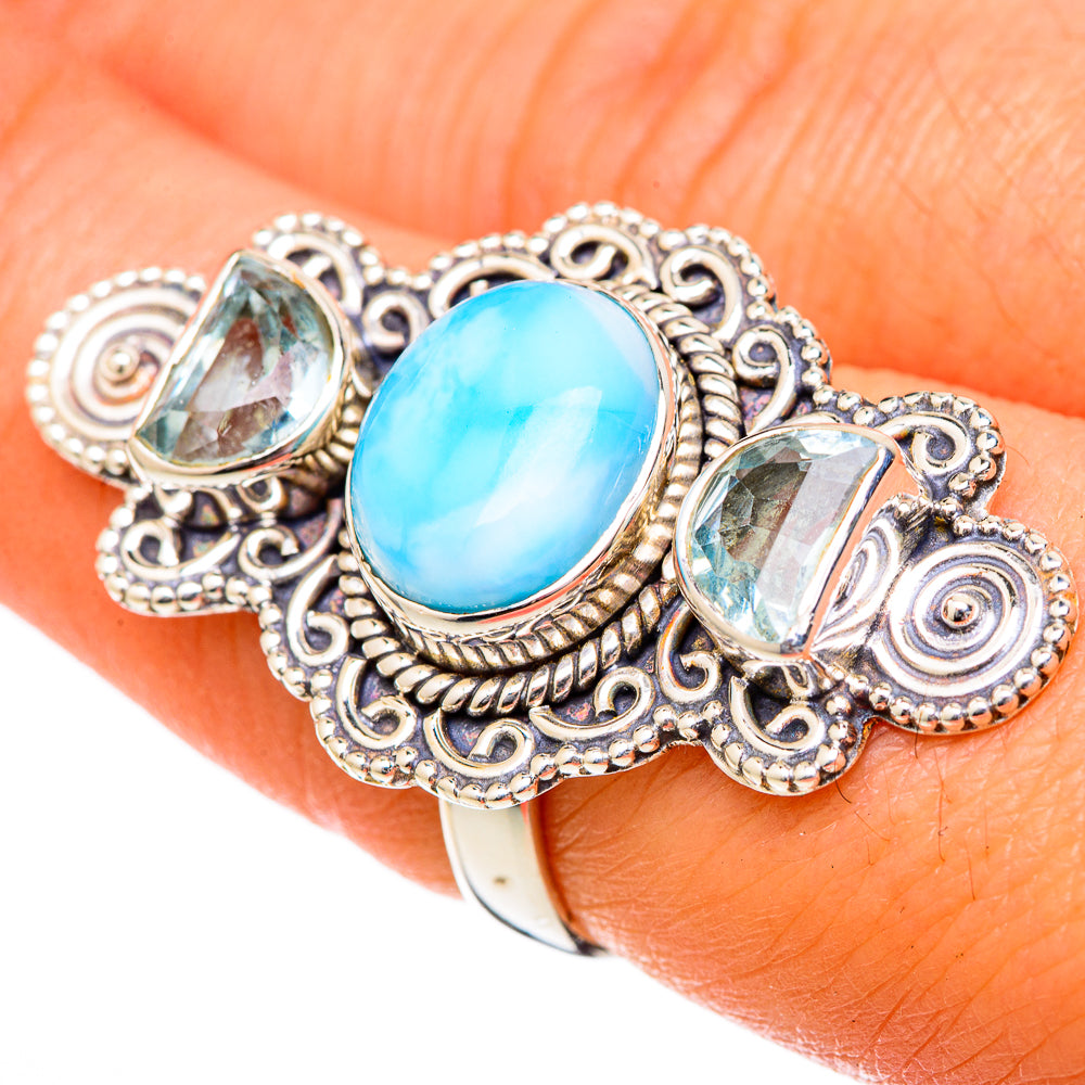 Larimar Rings handcrafted by Anasilvercos - RING101293