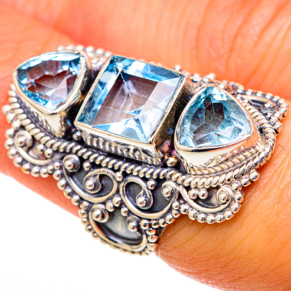 Blue Topaz Rings handcrafted by Anasilvercos - RING101294