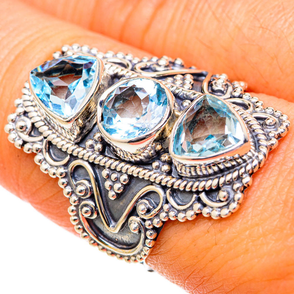 Blue Topaz Rings handcrafted by Anasilvercos - RING101296