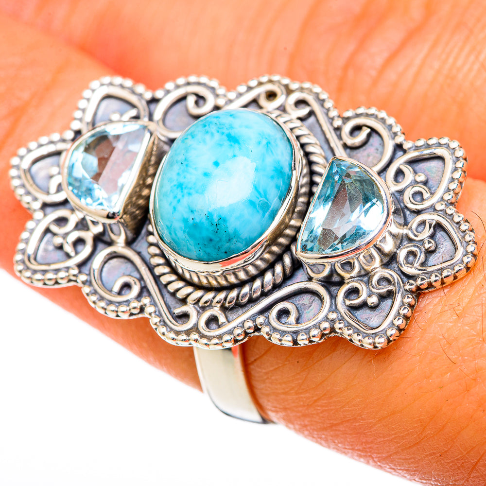 Larimar Rings handcrafted by Anasilvercos - RING101305