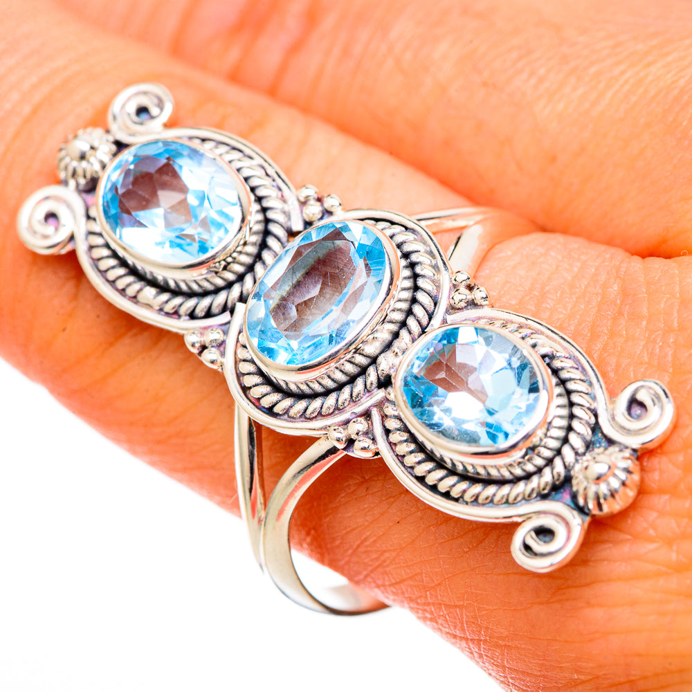 Blue Topaz Rings handcrafted by Anasilvercos - RING101306