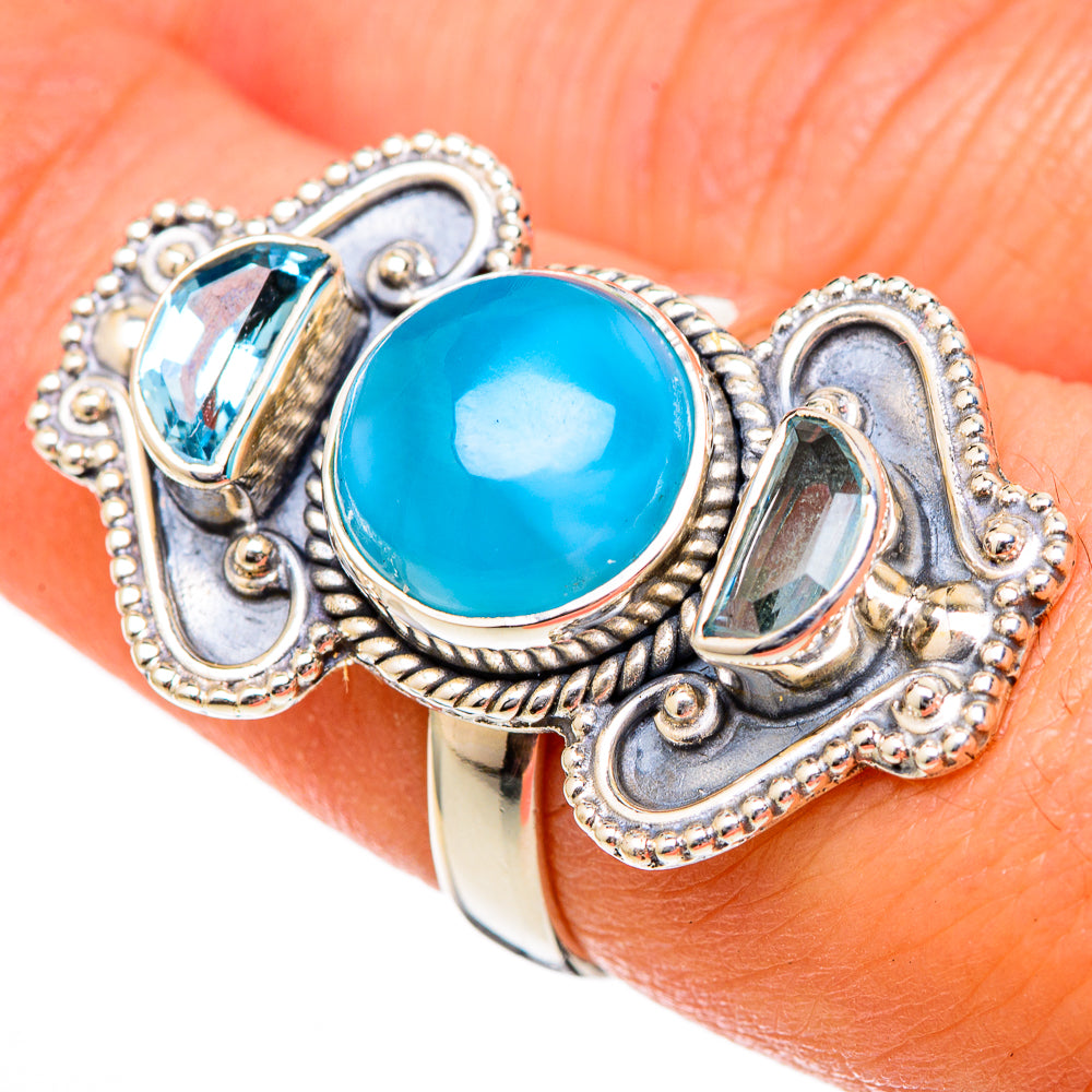 Larimar Rings handcrafted by Anasilvercos - RING101307