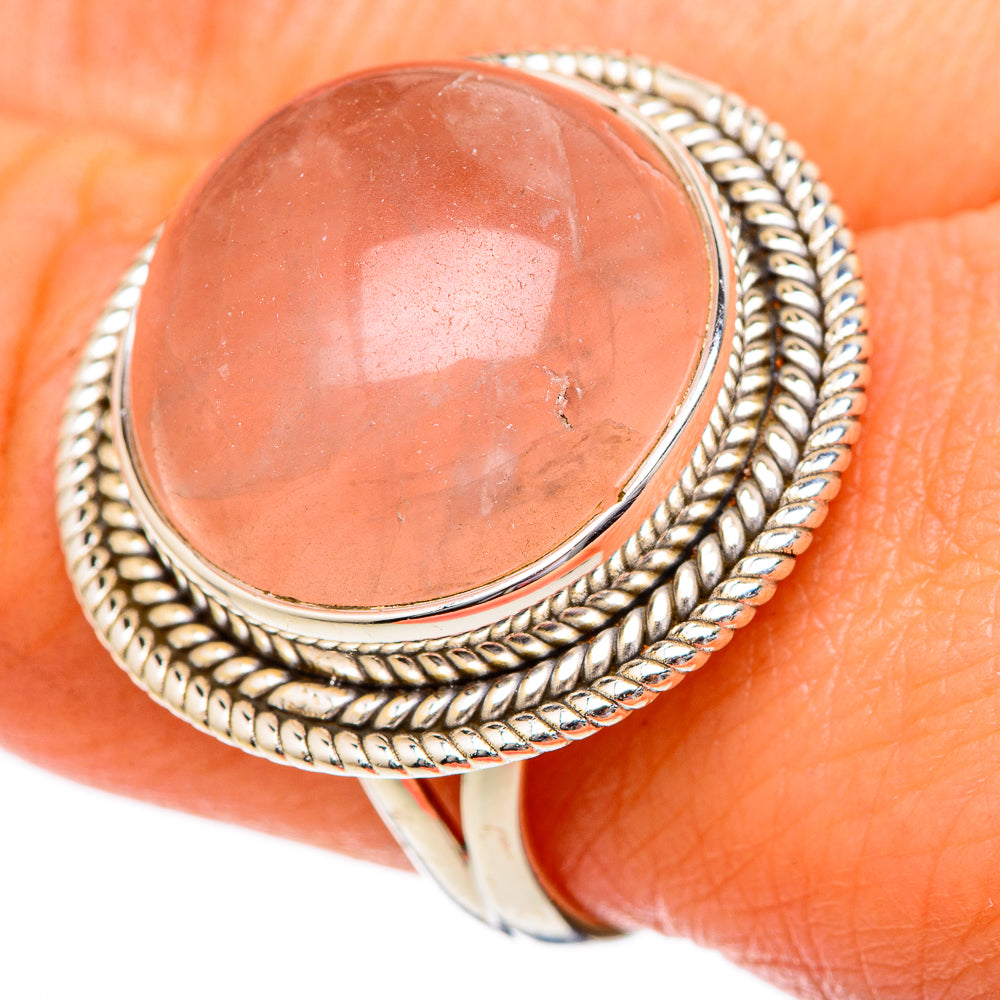 Rose Quartz Rings handcrafted by Anasilvercos - RING101310