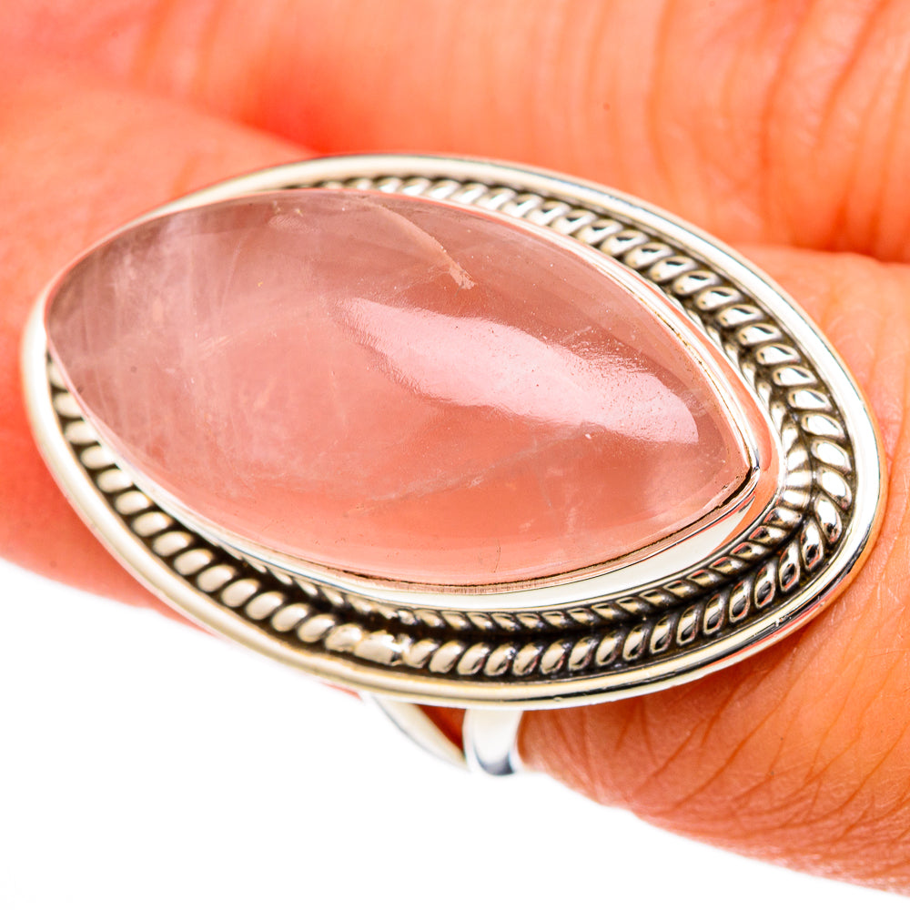 Rose Quartz Rings handcrafted by Anasilvercos - RING101312