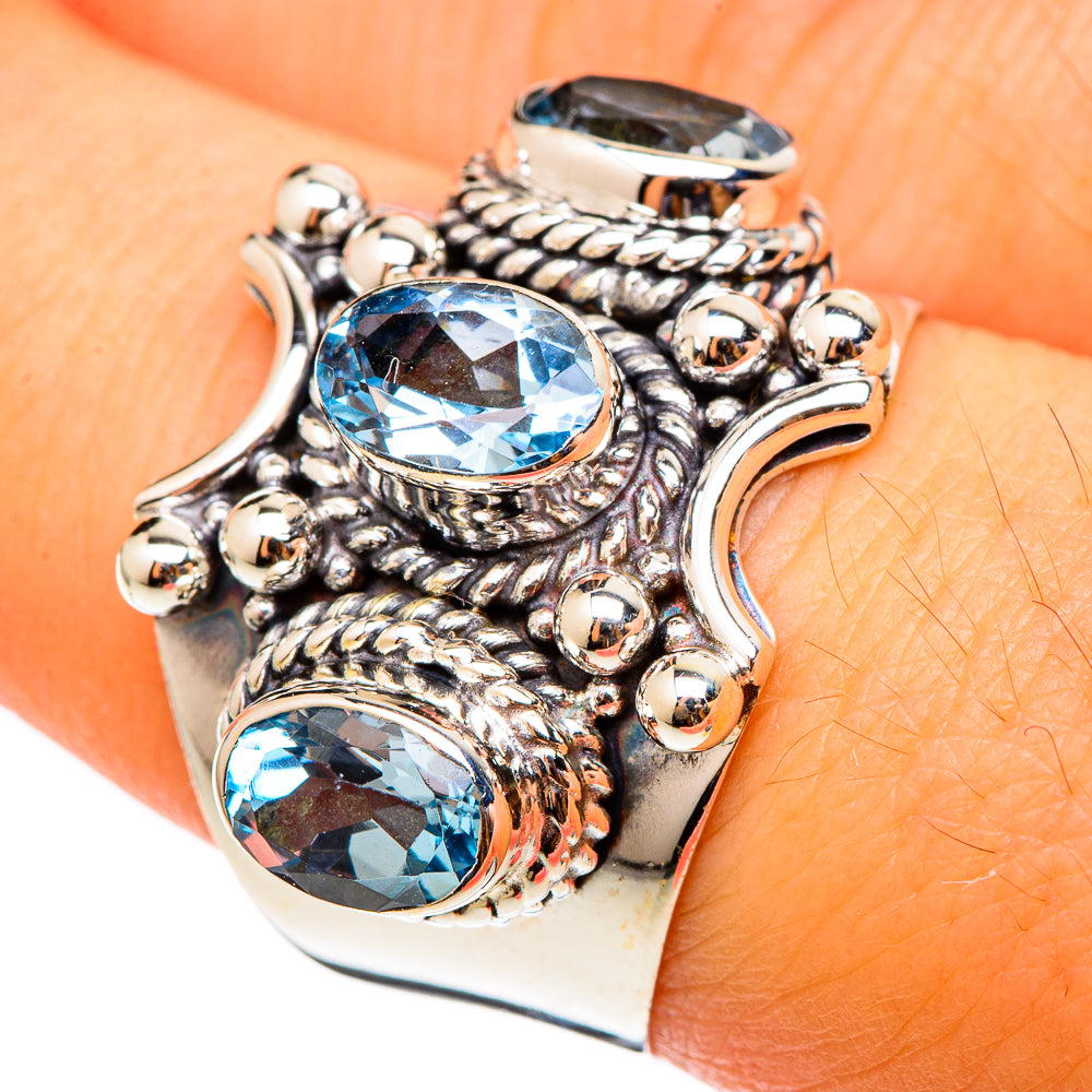 Blue Topaz Rings handcrafted by Anasilvercos - RING101331