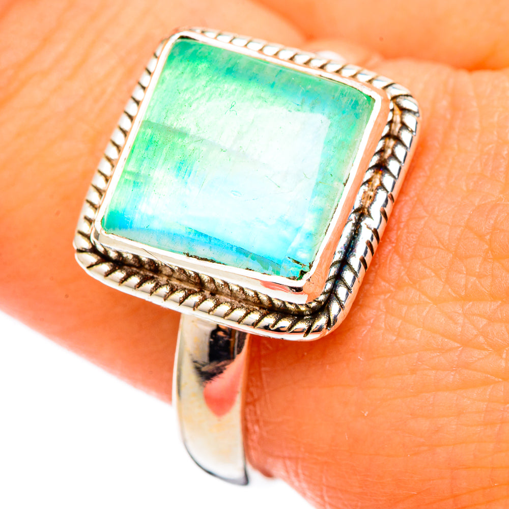 Green Moonstone Rings handcrafted by Anasilvercos - RING101334