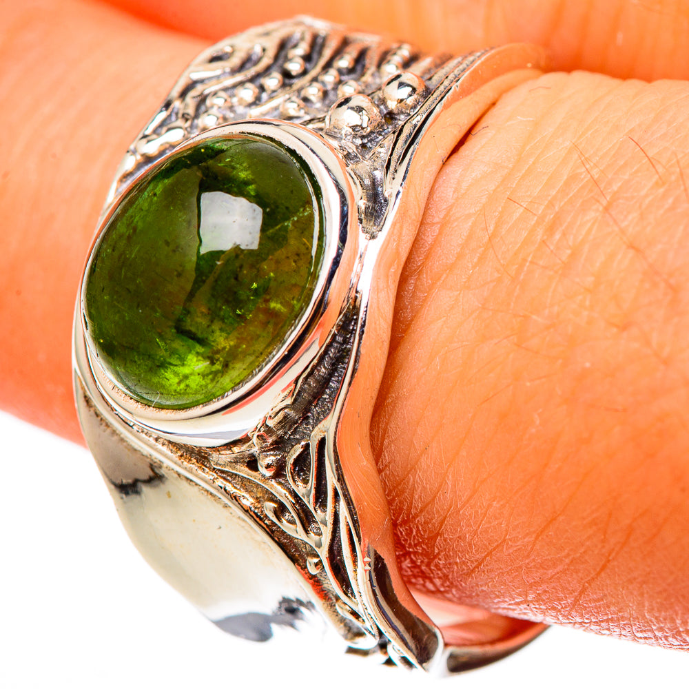Green Tourmaline Rings handcrafted by Anasilvercos - RING101336