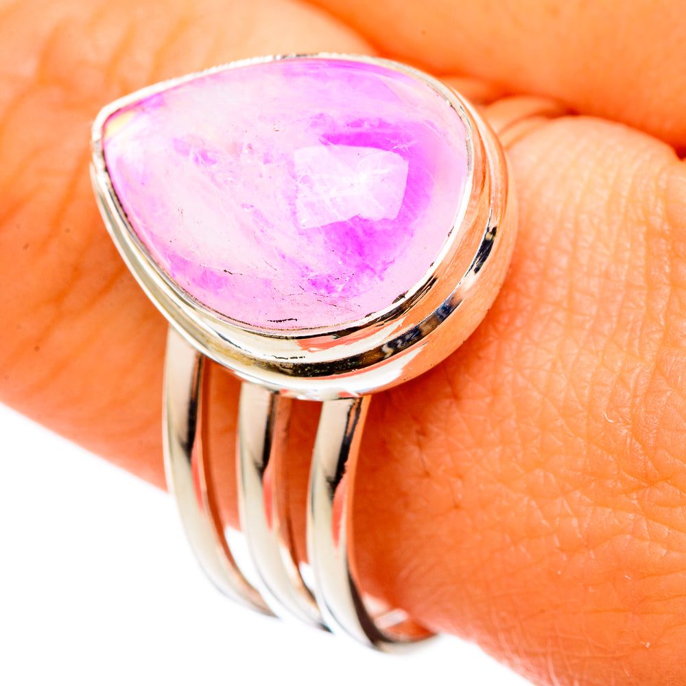 Pink Moonstone Rings handcrafted by Anasilvercos - RING101339