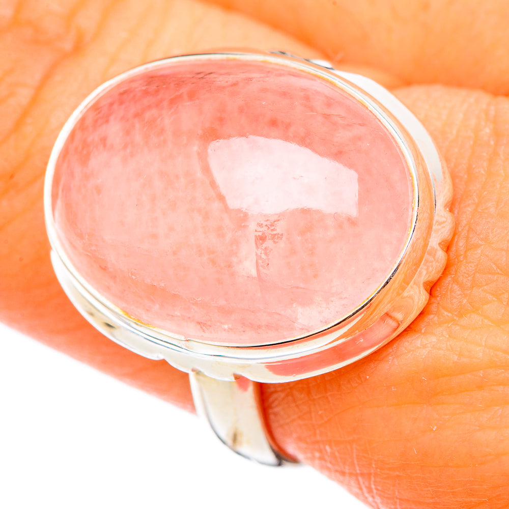 Rose Quartz Rings handcrafted by Anasilvercos - RING101341