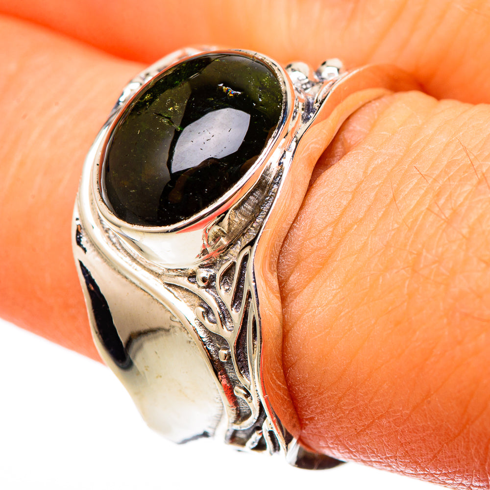 Green Tourmaline Rings handcrafted by Anasilvercos - RING101360