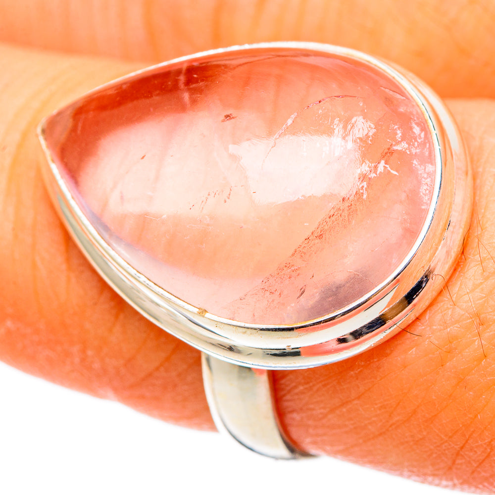 Rose Quartz Rings handcrafted by Anasilvercos - RING101364