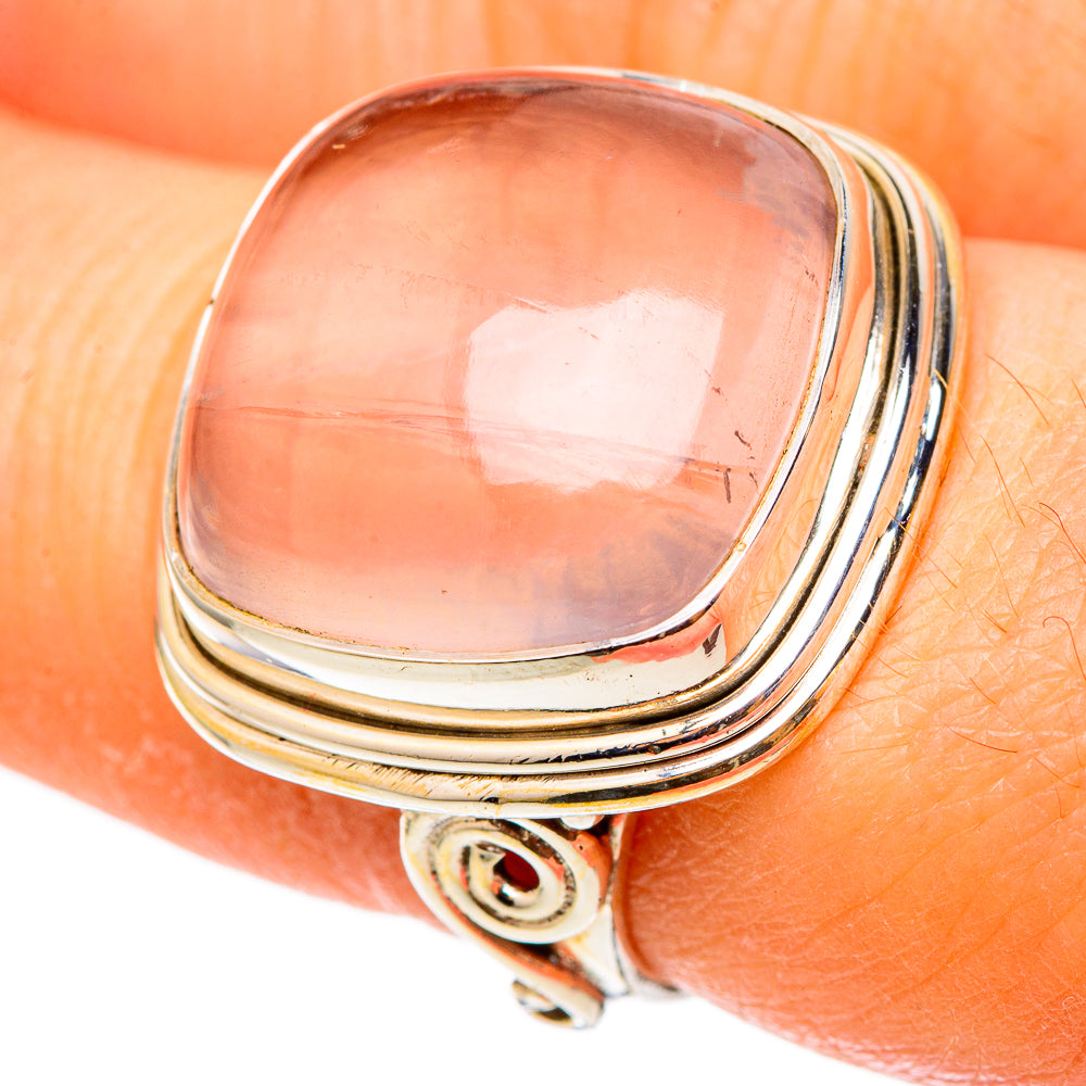 Rose Quartz Rings handcrafted by Anasilvercos - RING101366
