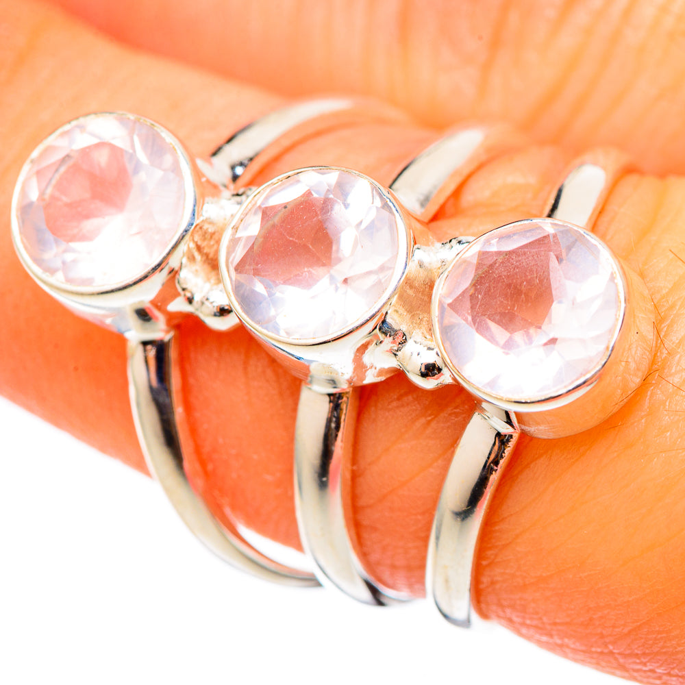 Rose Quartz Rings handcrafted by Anasilvercos - RING101367