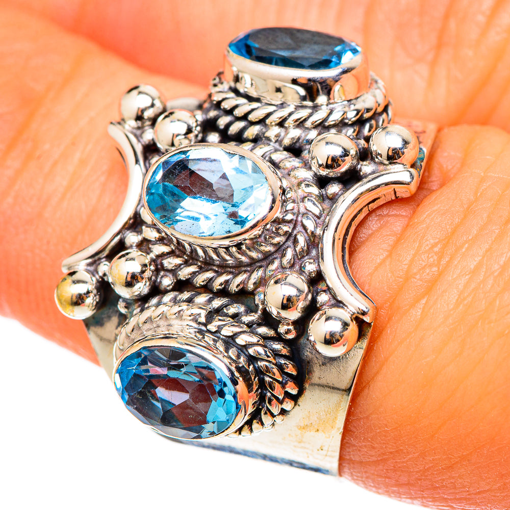 Blue Topaz Rings handcrafted by Anasilvercos - RING101377