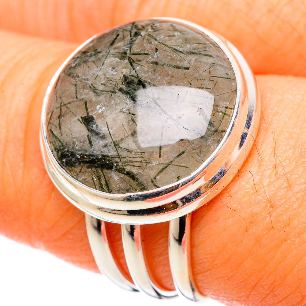Tourmalinated Quartz Rings handcrafted by Anasilvercos - RING101392