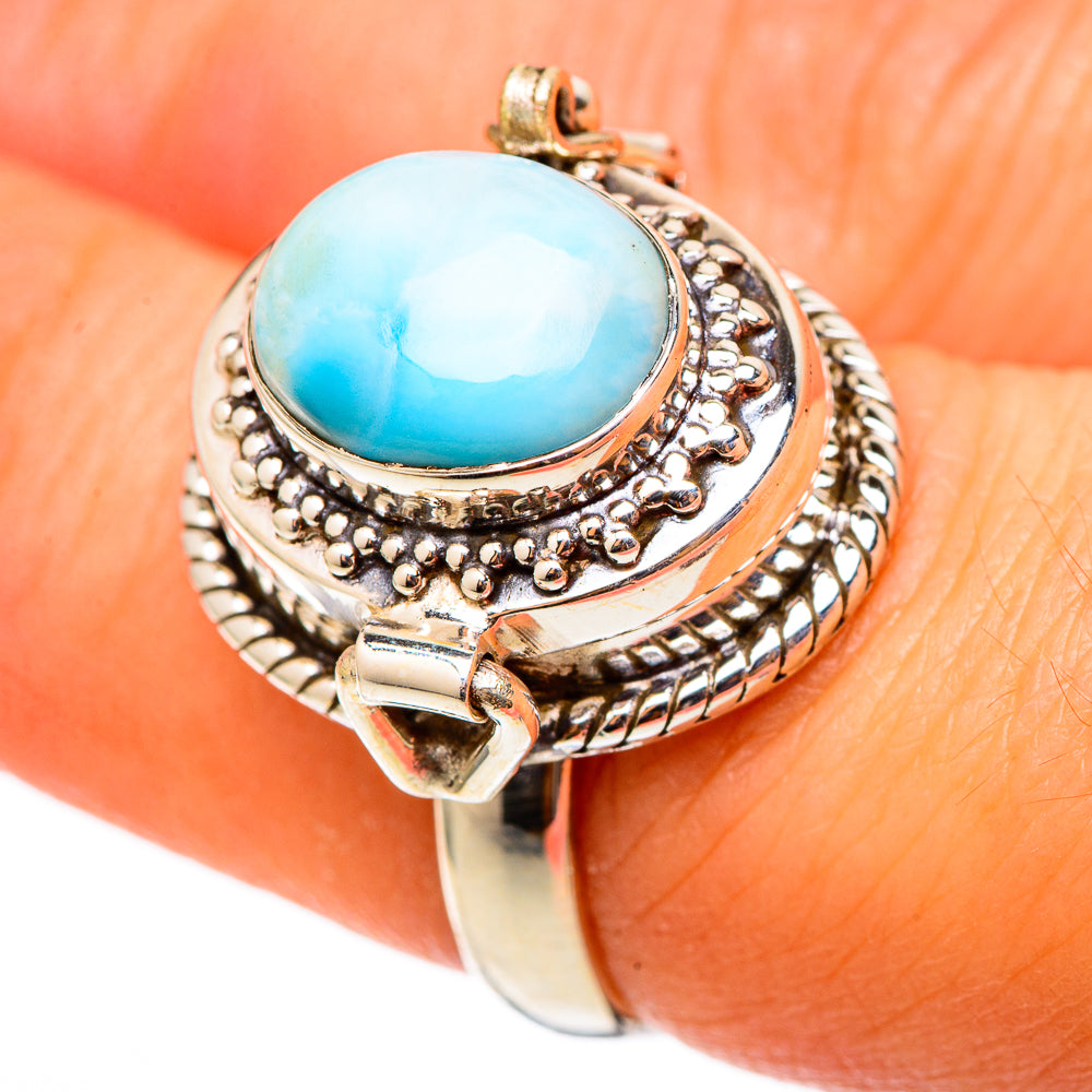Larimar Rings handcrafted by Anasilvercos - RING101400