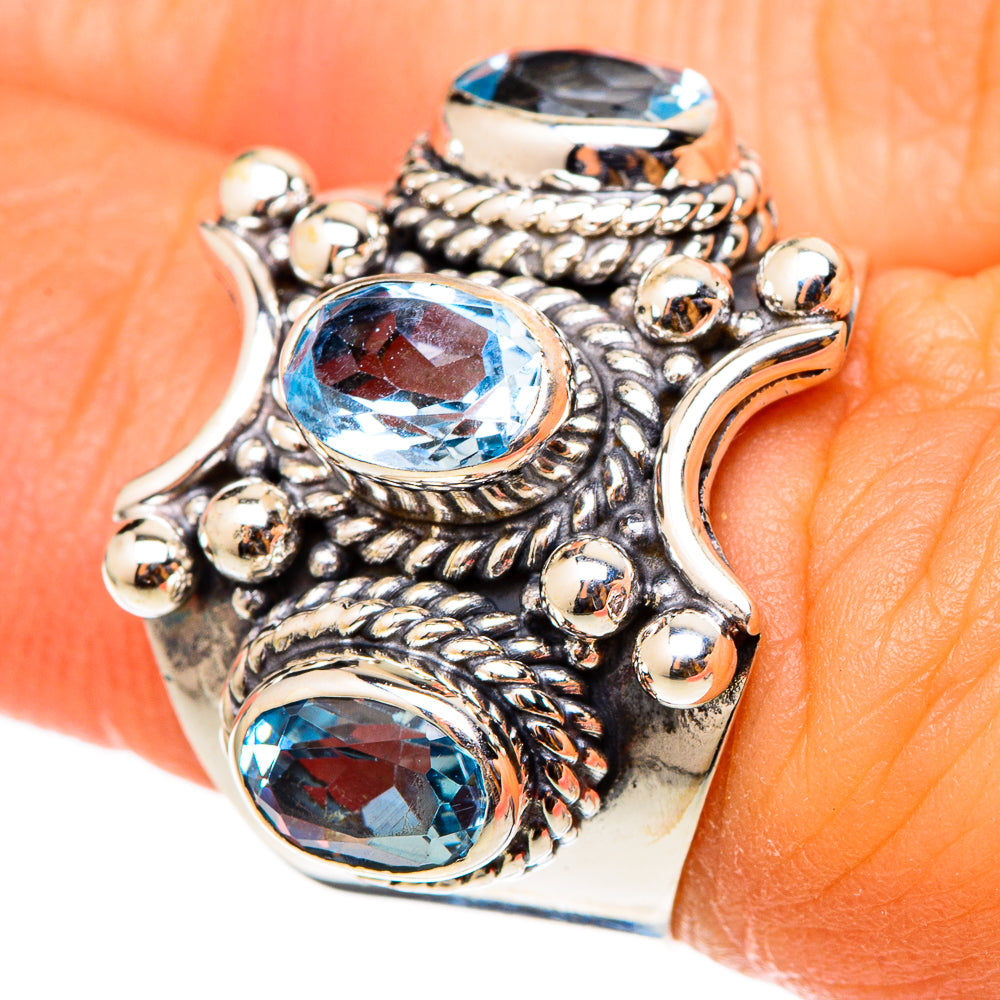 Blue Topaz Rings handcrafted by Anasilvercos - RING101401