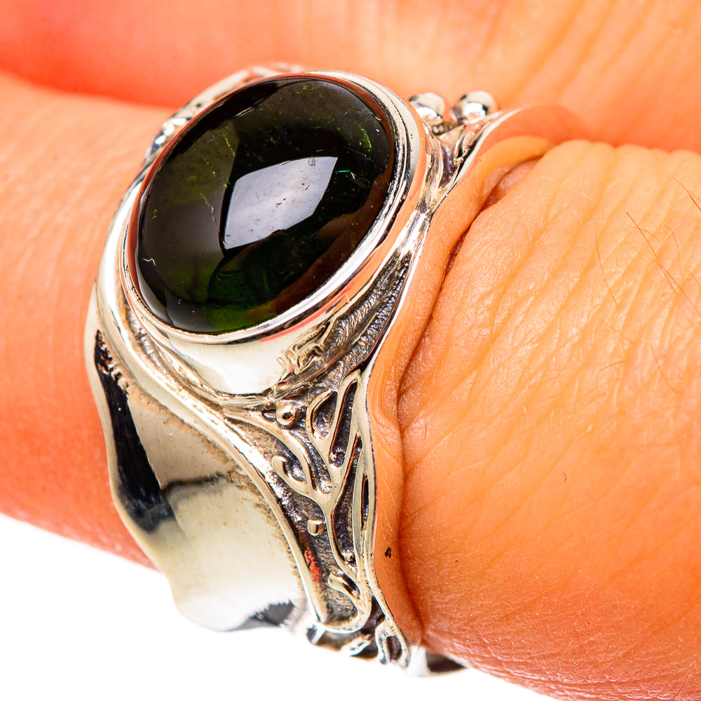 Green Tourmaline Rings handcrafted by Anasilvercos - RING101403