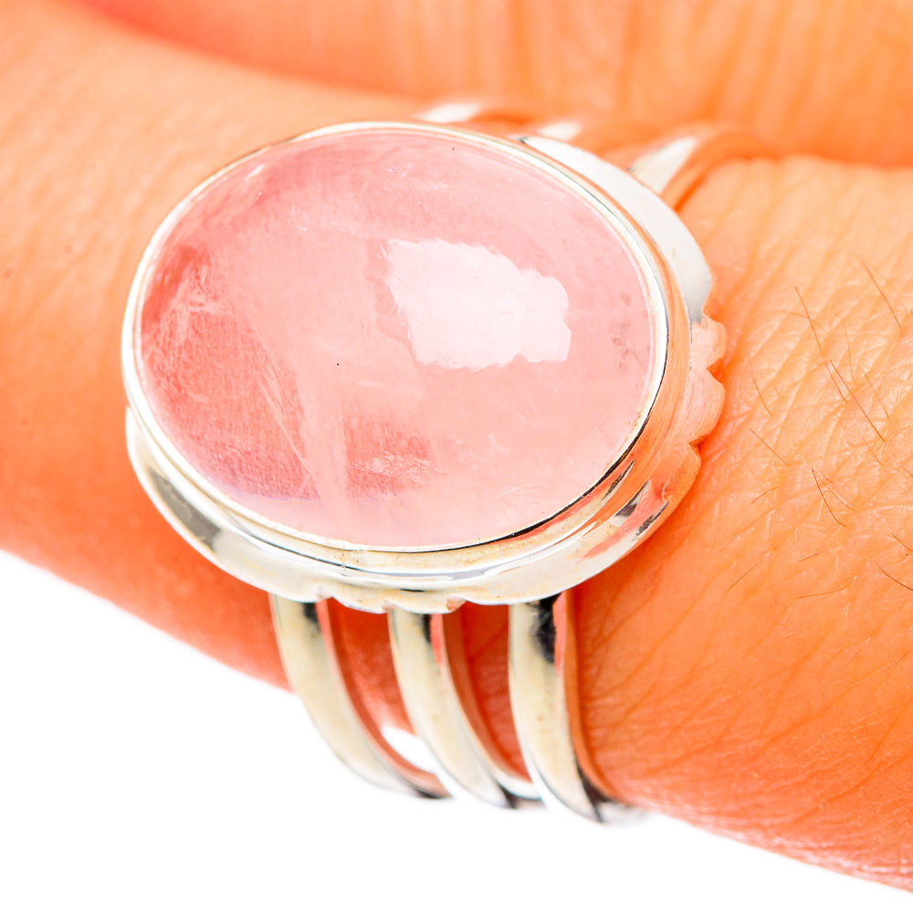 Rose Quartz Rings handcrafted by Anasilvercos - RING101408