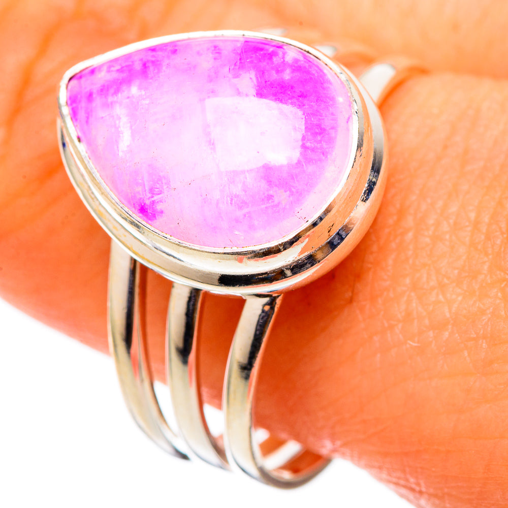 Pink Moonstone Rings handcrafted by Anasilvercos - RING101409