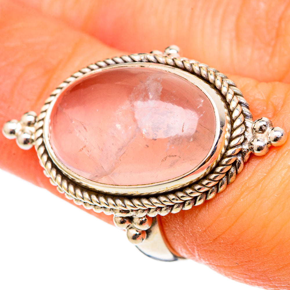 Rose Quartz Rings handcrafted by Anasilvercos - RING101410